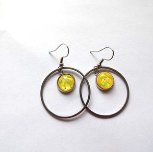 Handmade Cabachon Leaf Earrings